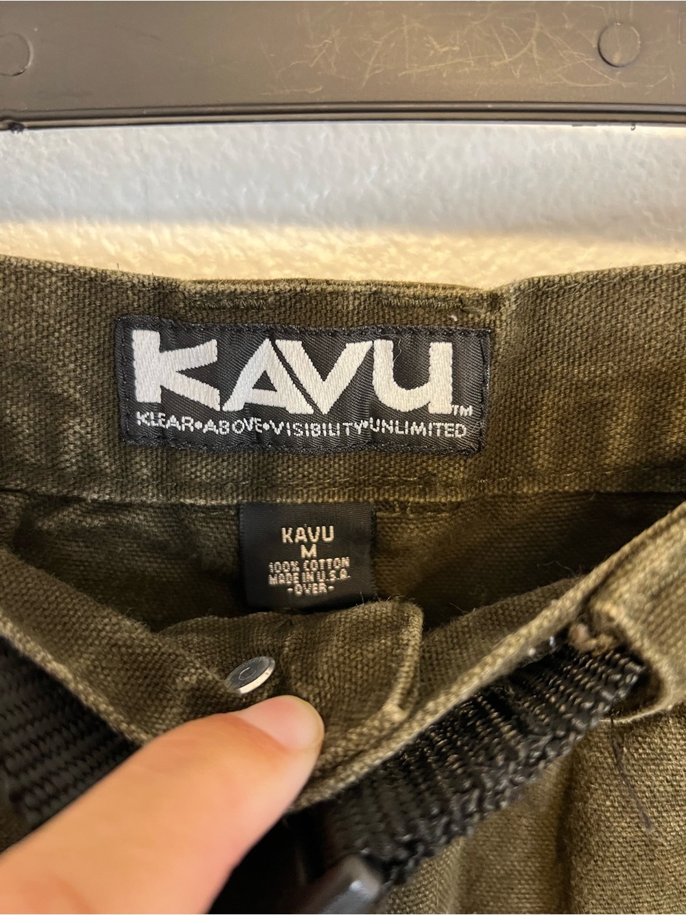 KAVU Men's Olive Green Outdoor Chilli Lite Shorts M 100% Cotton - Picture 3 of 4